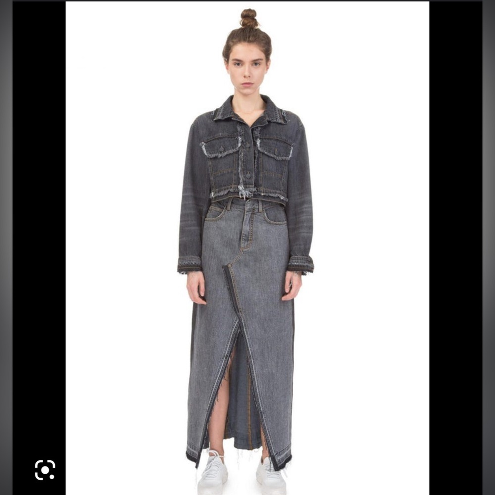 Famous Ukrainian designer ksenia schnaider maxi grey denim skirt Kseniaschnaider